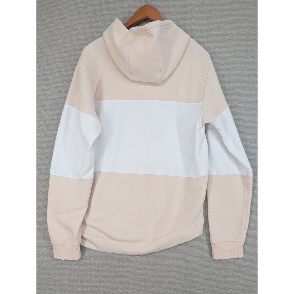 Men’s adidas Sport Pullover Fleece Hoodie Size Medium Tan & White - Picture 6 of 7